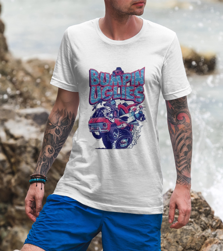 "Bumpin Uglies Red Truck With Fish Cartoon" T-Shirt