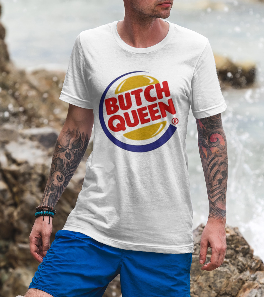 Butch Queen Burger King Parody Iconic Fast Food Logo Style T-Shirt