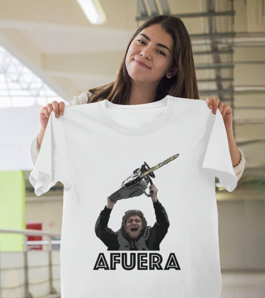 President Milei Afuera Chainsaw Icon T-Shirt