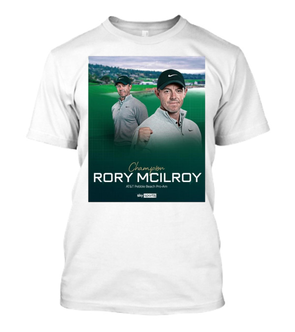 Champion Rory McIlroy AT&T Pebble Beach Pro-Am Sky Sports T-Shirt