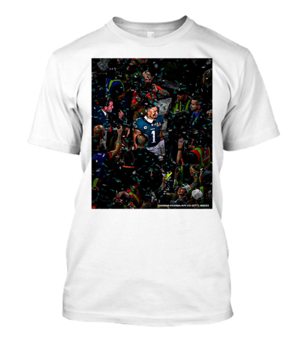 CHANDAN KHANNA AFP JALEN HURTS CONFETTI PHILADELPHIA EAGLES LIX T-Shirt
