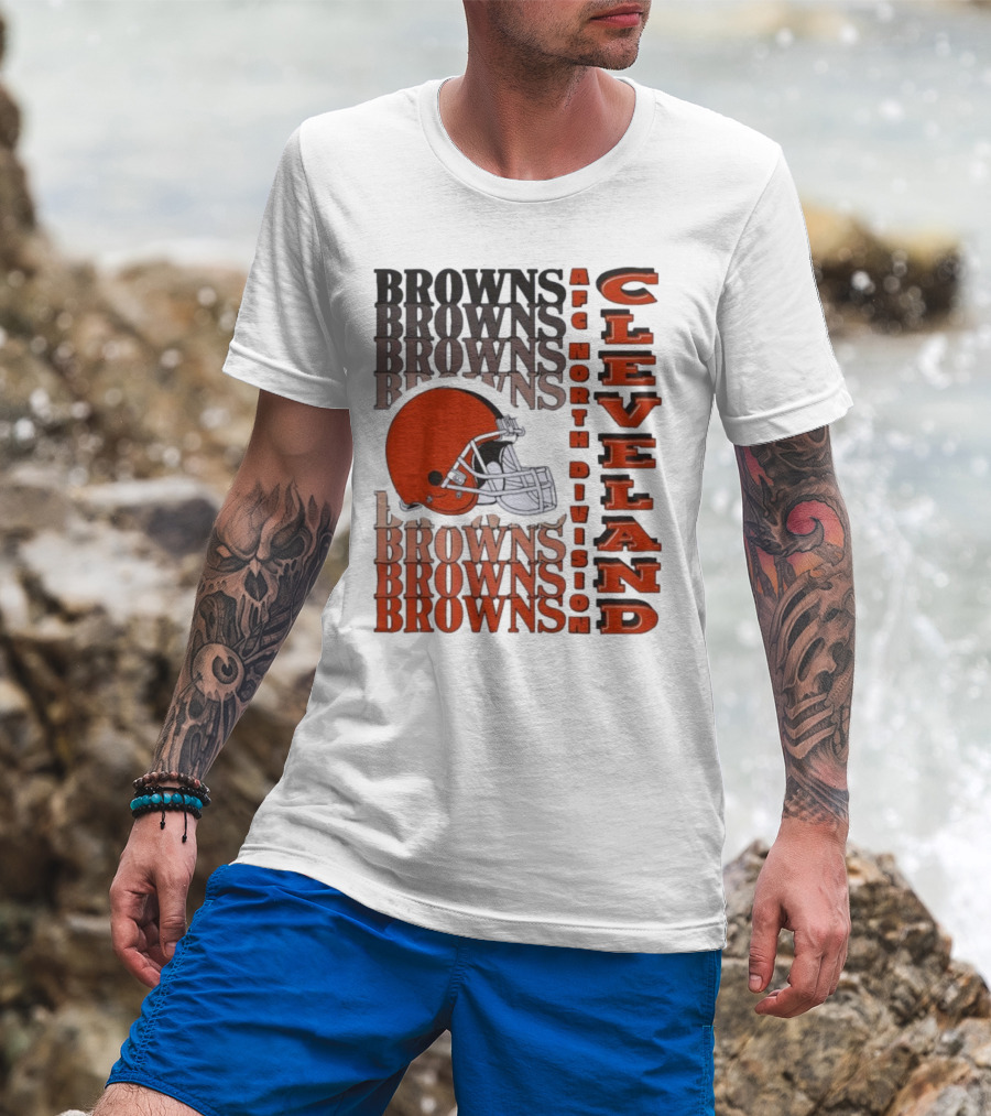 Cleveland Browns AFC North Division Browns Helmet T-Shirt