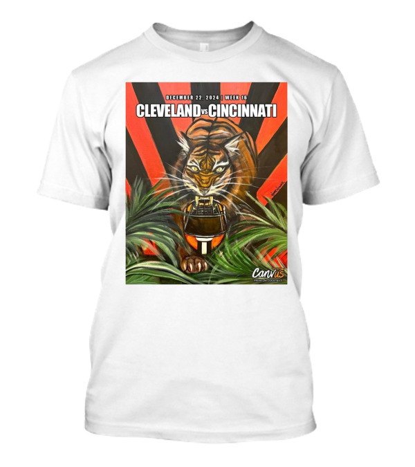 December 22 2024 Week 16 Cleveland Vs Cincinnati Lurking Tiger Football T-Shirt