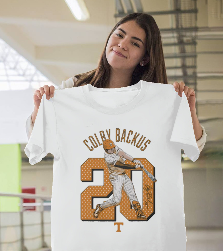 Colby Backus 20 Tennessee Vols NCAA Baseball Signature T-Shirt
