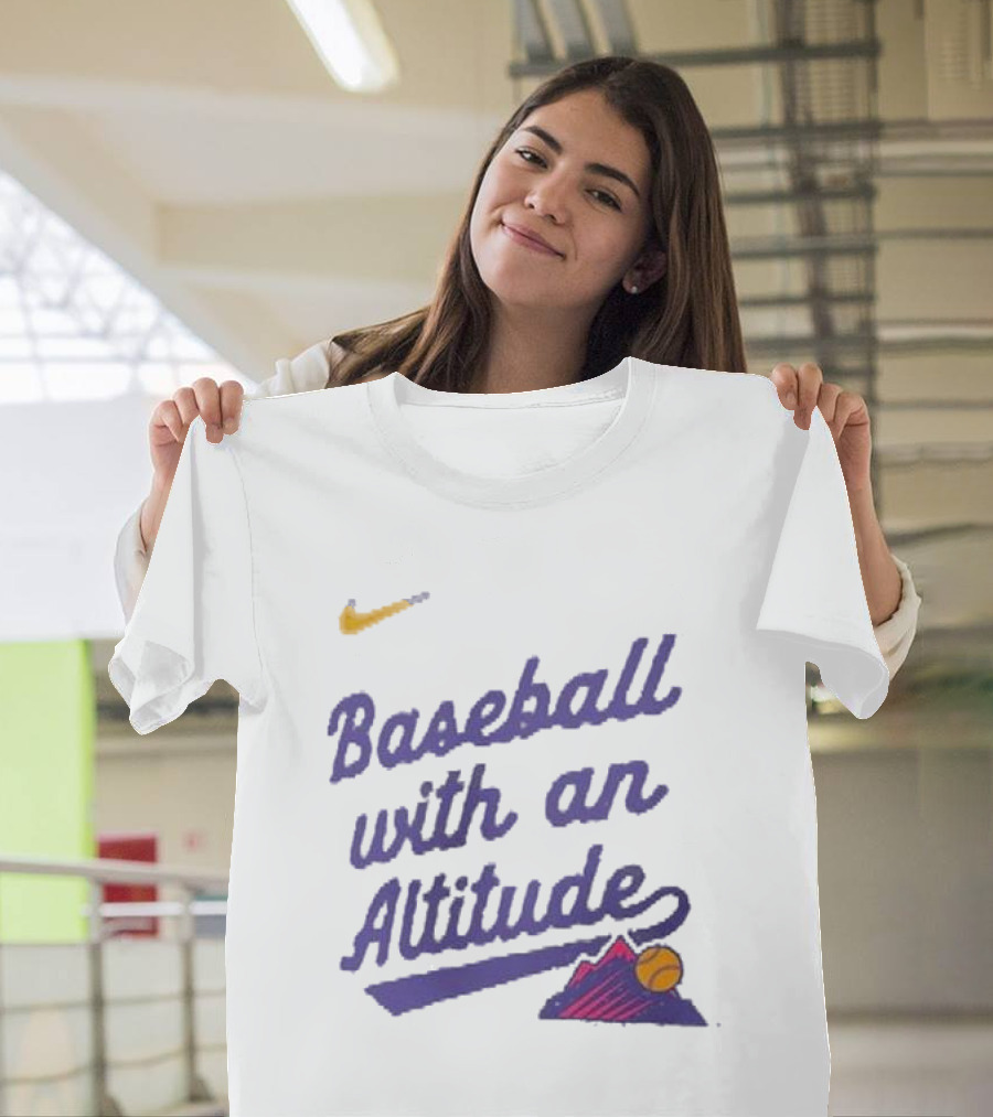 Nike Baseball With An Altitude Rockies Mountains Graphic T-Shirt