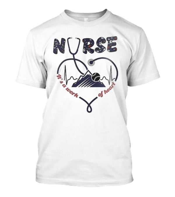 Colorado Rockies Nurses Appreciation Night 2025 Nurse Heartbeat Stethoscope Baseball T-Shirt