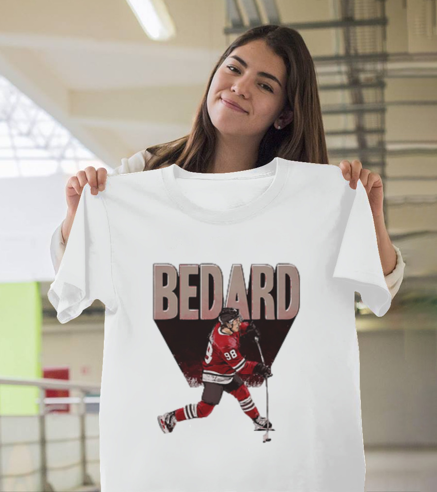 Connor Bedard Chicago Blackhawks NHL Hockey Number 98 Vintage Style T-Shirt
