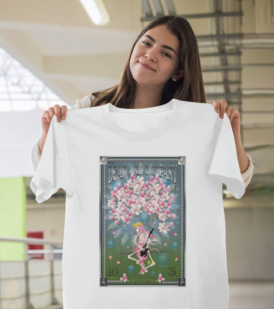 Dead & Company March 27-29 2025 Las Vegas Skeleton Guitar Blossoms T-Shirt