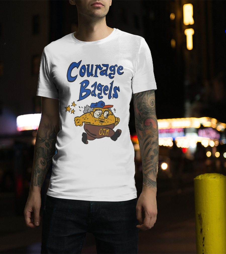 Courage Bagels OJM Character With New York Mets Cap T-Shirt