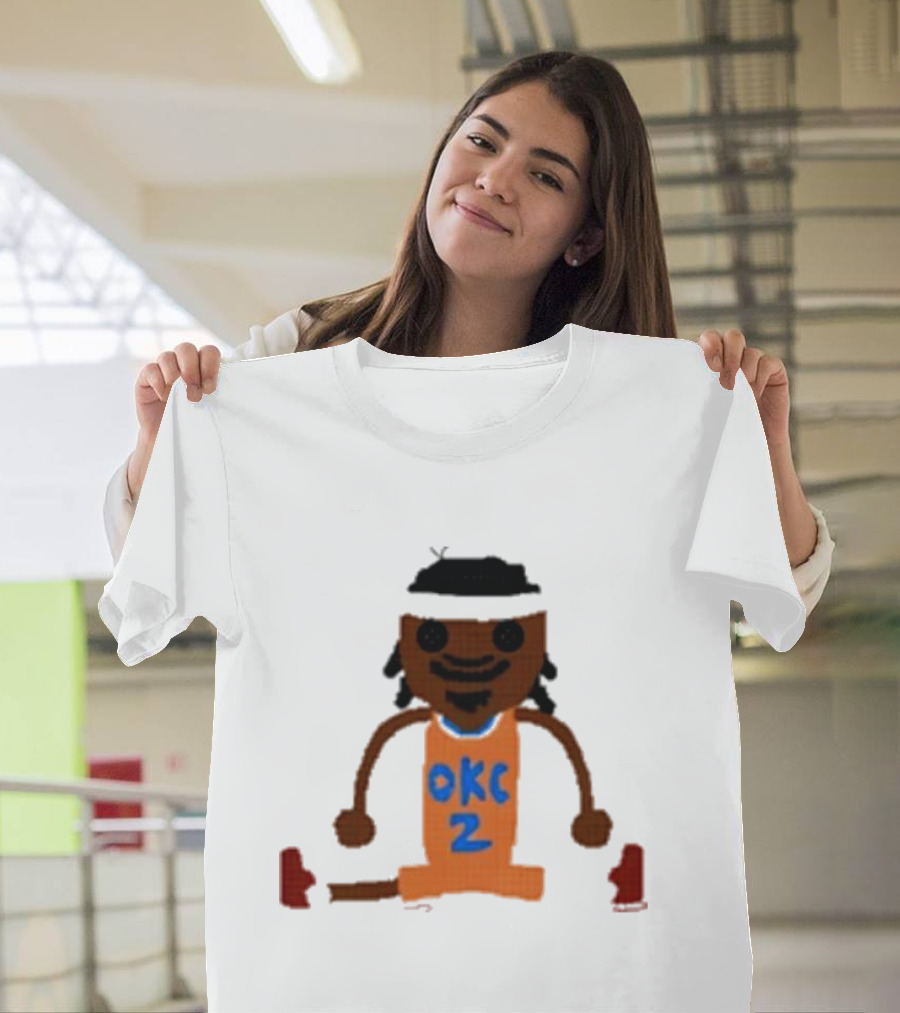Oklahoma City Thunder Shai Gilgeous-Alexander Crochet Style OKC 2 T-Shirt