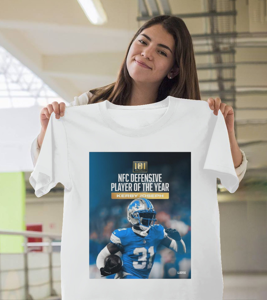 101 Awards NFC Defensive Player of the Year Kerby Joseph Detroit Lions T-Shirt