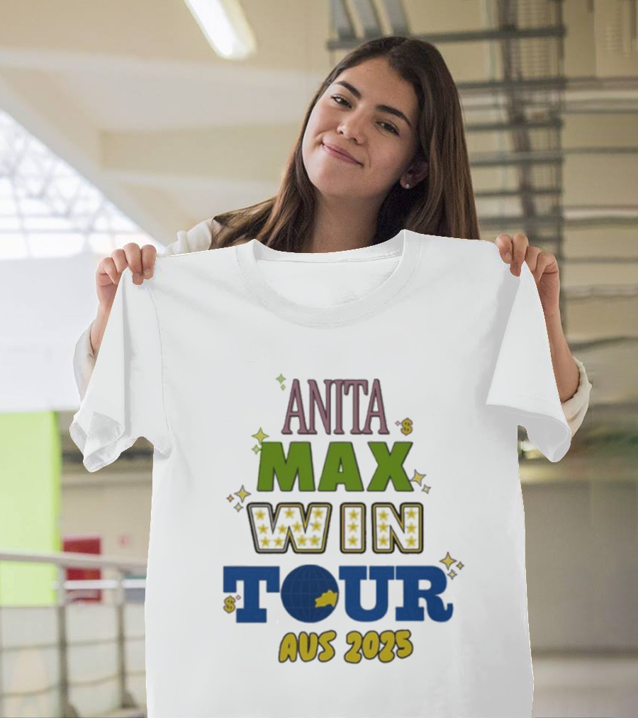 Anita Max Win Tour AUS 2025 Stars and Globe Design T-Shirt