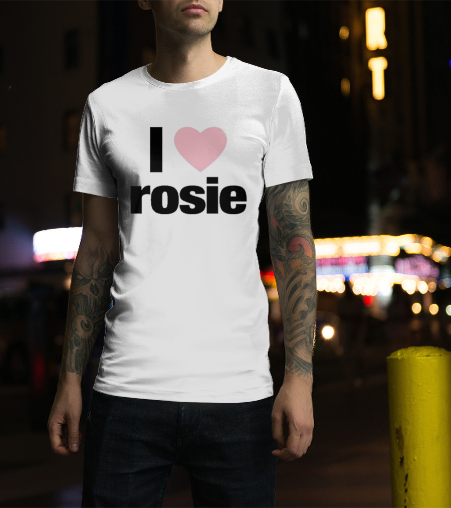 I Love Rosie Pink Heart Evan Mock T-Shirt