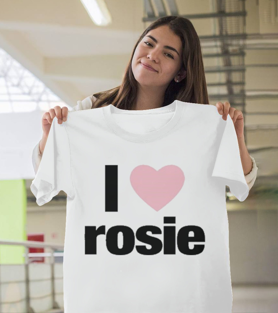 I Love Rosie Pink Heart Evan Mock T-Shirt