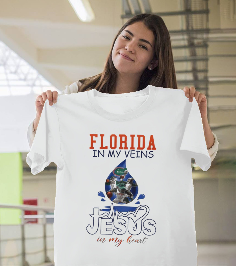 Florida Gators In My Veins Jesus In My Heart T-Shirt
