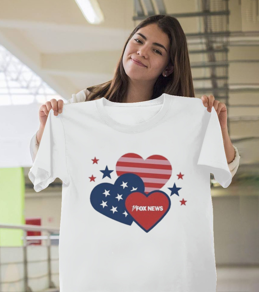 Patriotic Hearts Fox News Stars and Stripes T-Shirt