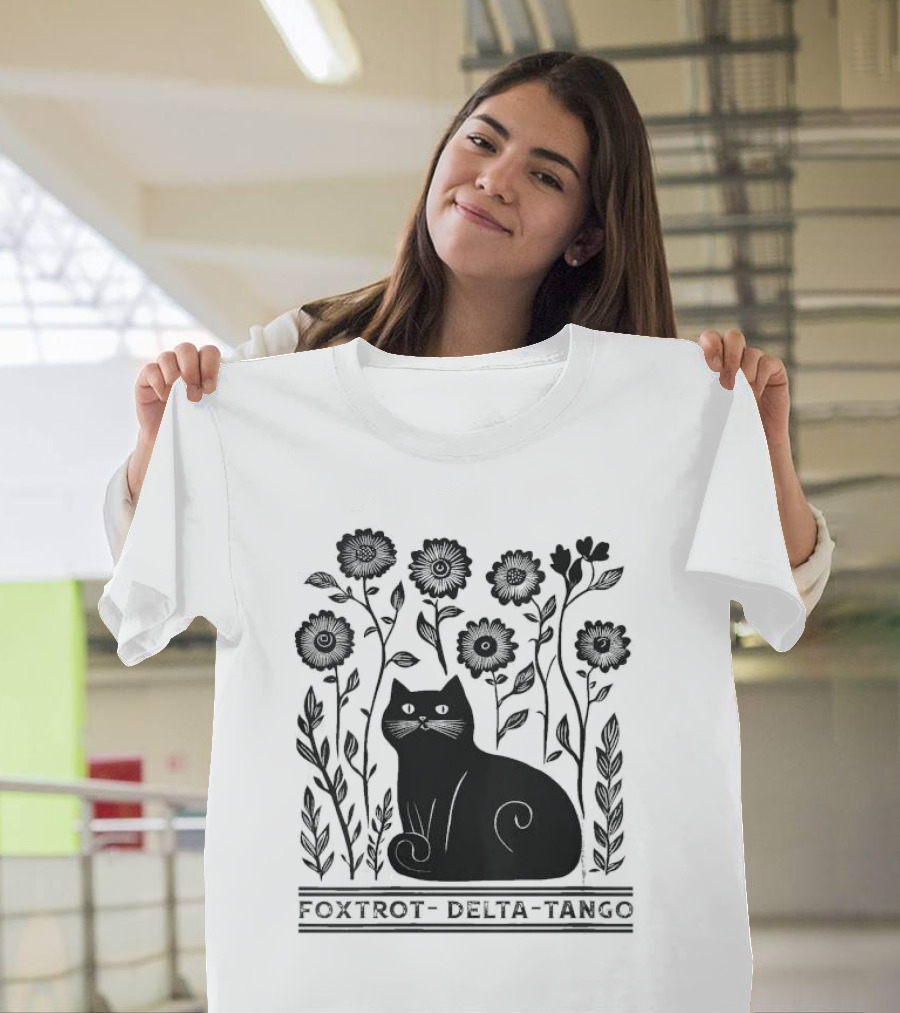 Delta Cat in Flowers T-Shirt