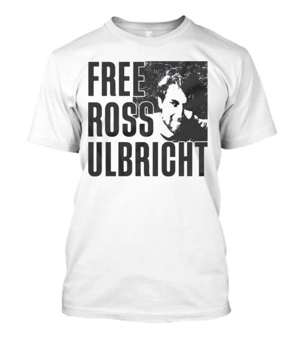 Free Ross Ulbricht Text With Distressed Face Graphic T-Shirt