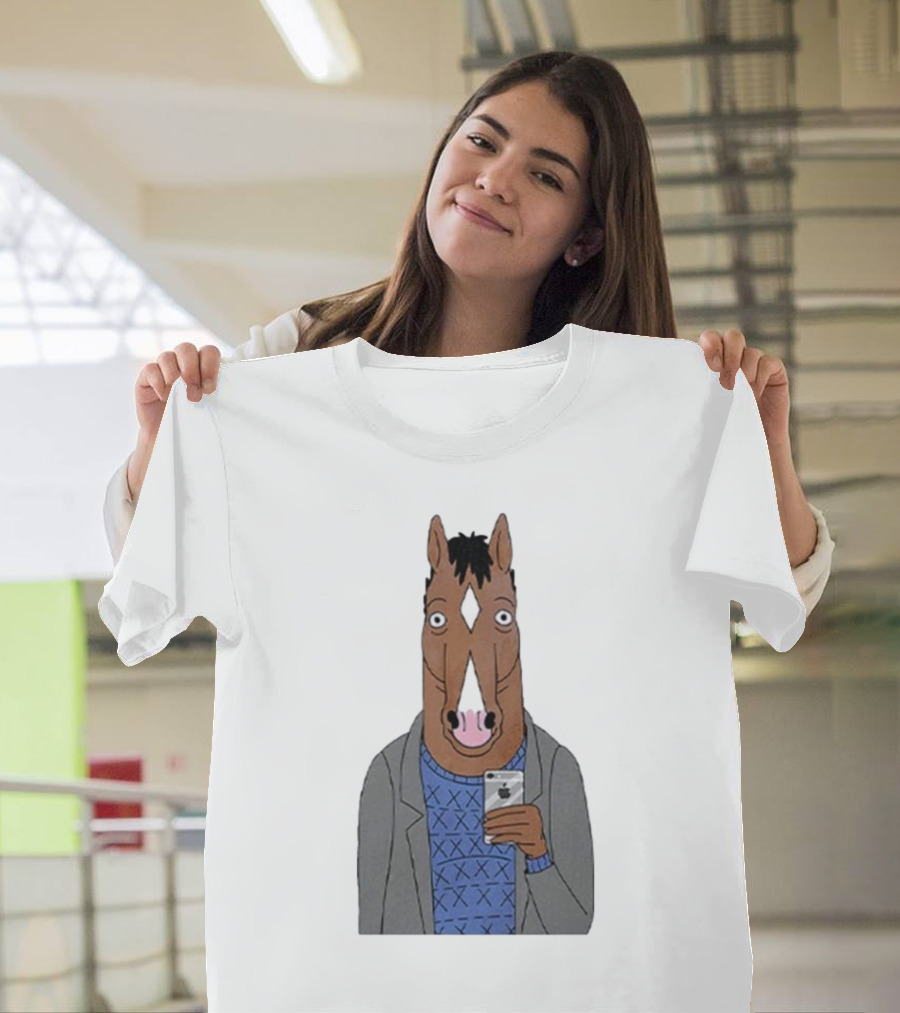 Bojack Horseman Horse Head Selfie Smartphone Humor T-Shirt
