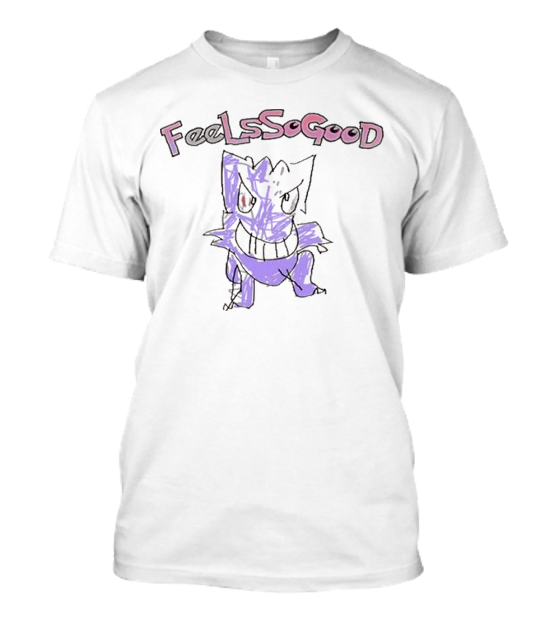 Gengar Feels So Good Pokemon Sketch Art Style T-Shirt