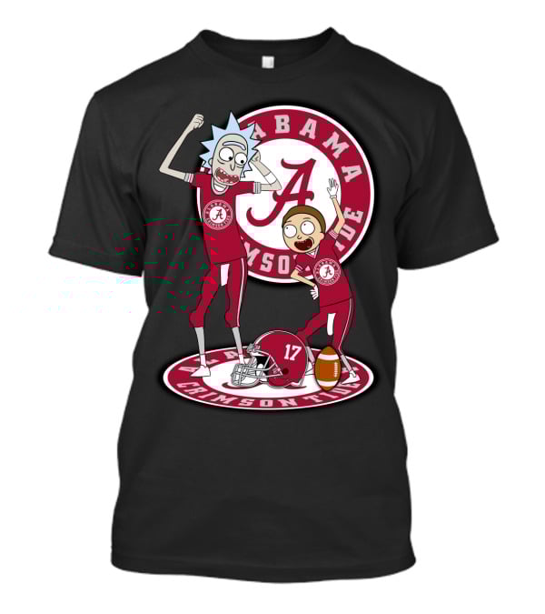 Alabama Crimson Tide Rick And Morty Football Parody NFL Crossover T-Shirt
