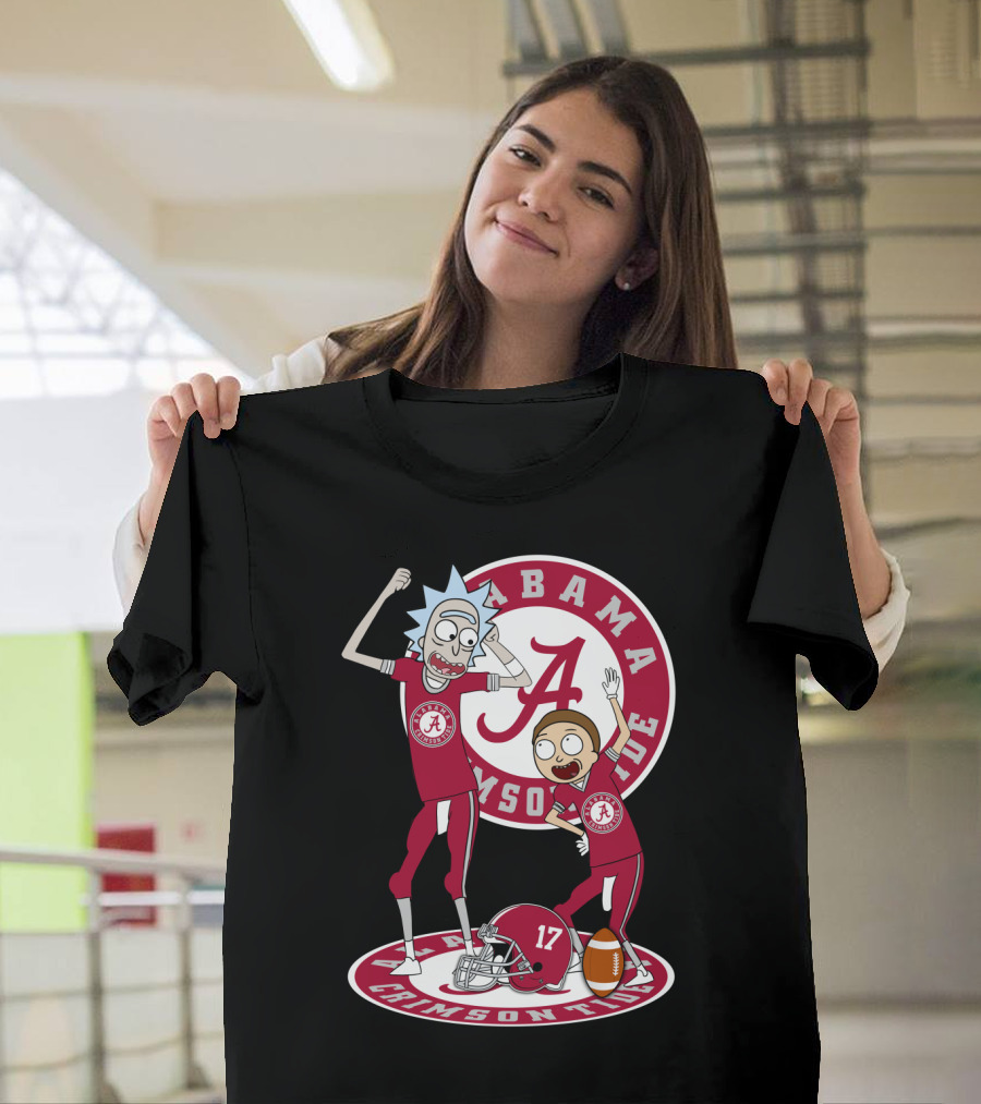 Alabama Crimson Tide Rick And Morty Football Parody NFL Crossover T-Shirt