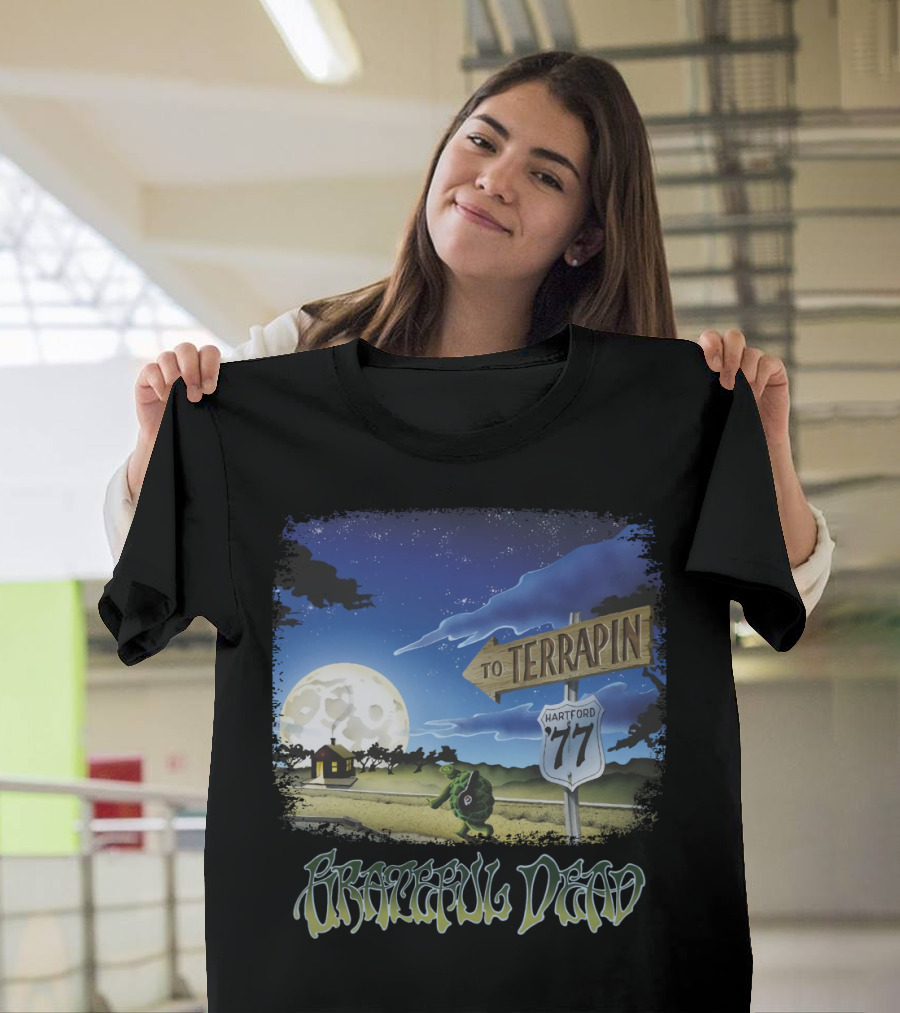 Grateful Dead To Terrapin Hartford 77 Moonlit Scene T-Shirt