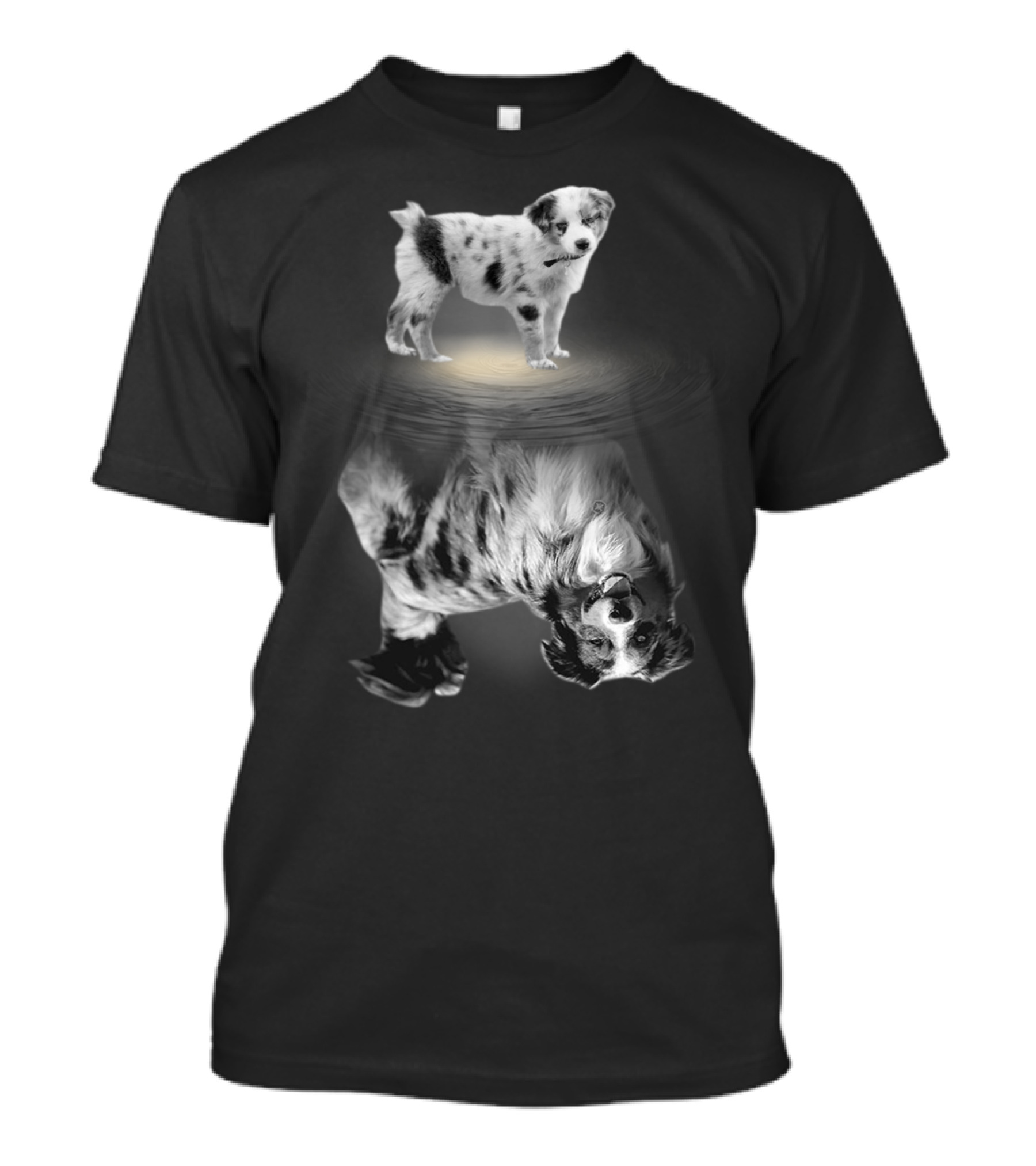 Australian Shepherd Puppy And Adult Reflection For Dog Lovers Women Men Kids T-Shirt