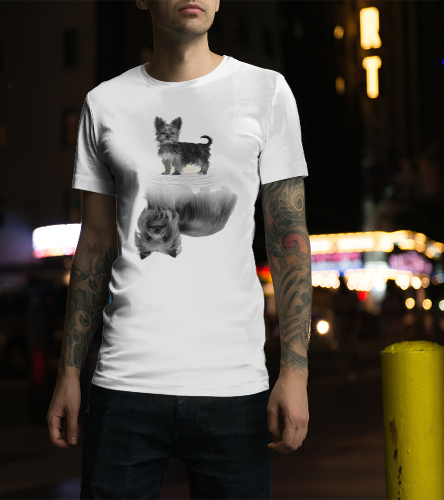 Yorkshire Terrier Reflection Art In I Love My Yorkie T-Shirt