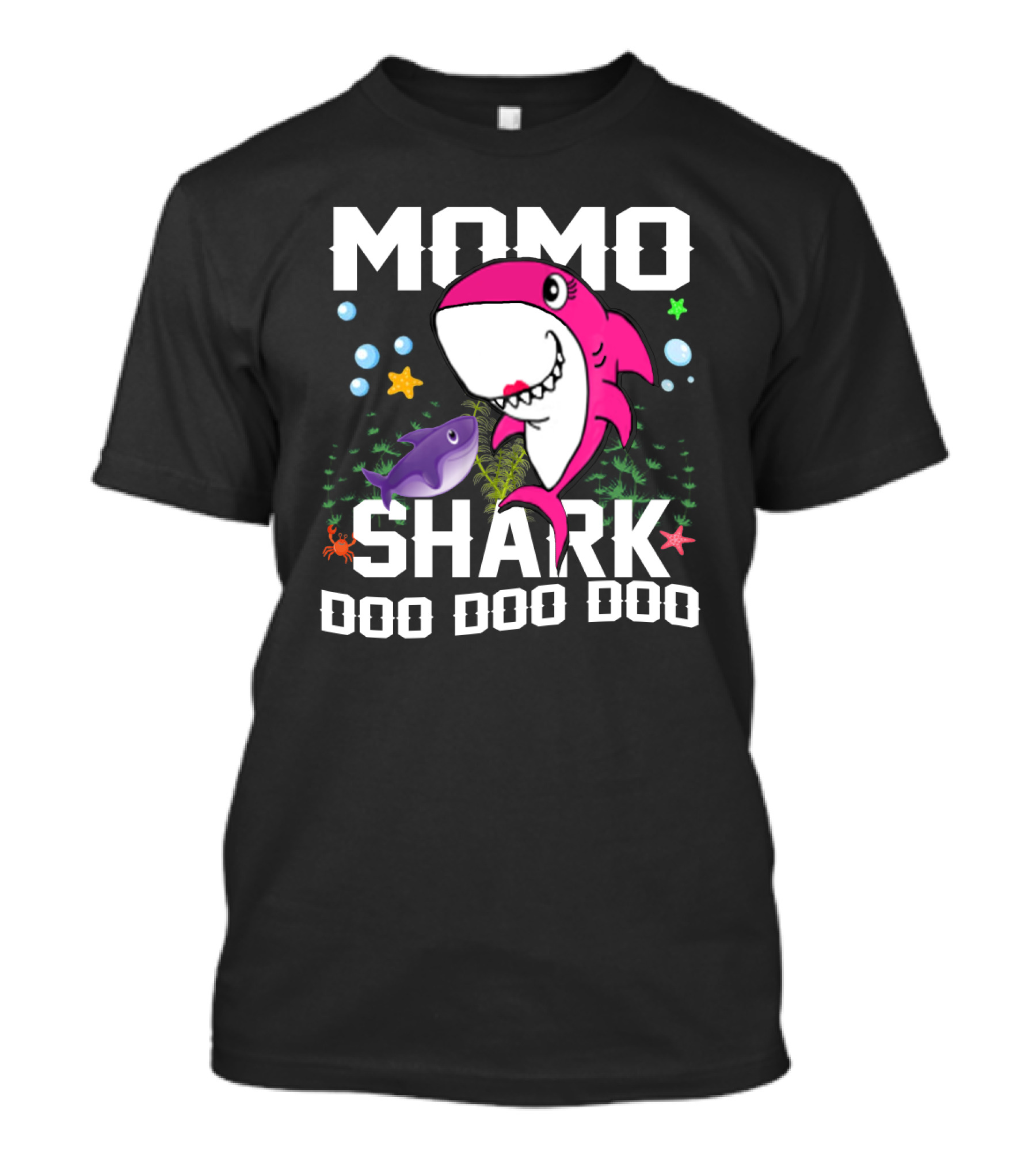 Momo Shark Doo Doo Doo Grandpa Mommy Daddy Ocean T-Shirt