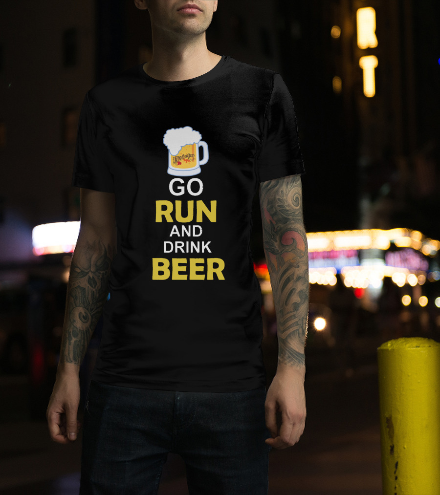 Oktoberfest Mug GO RUN AND DRINK BEER T-Shirt