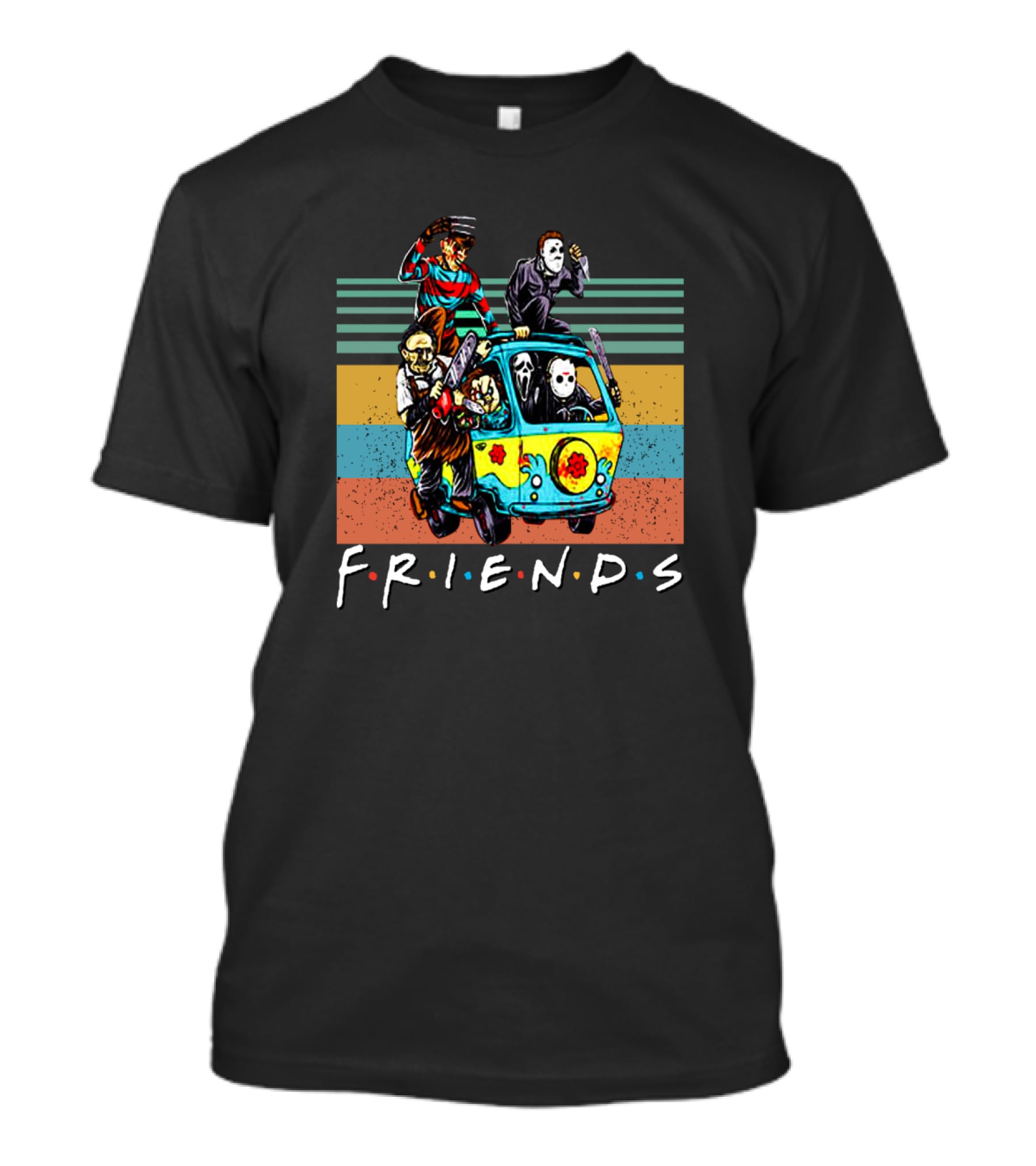 FRIENDS Horror Parody With Iconic Slasher Characters In Van T-Shirt