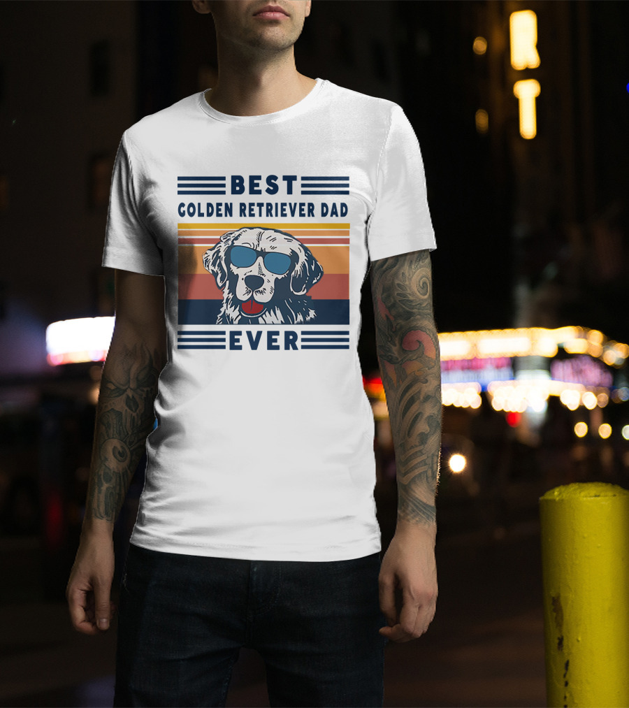 Best Golden Retriever Dad Ever Sunglasses T-Shirt