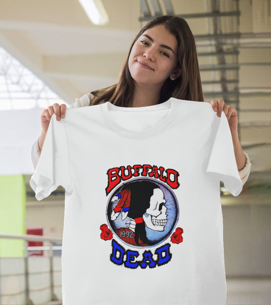 Buffalo Dead 1992 Skull With Roses T-Shirt