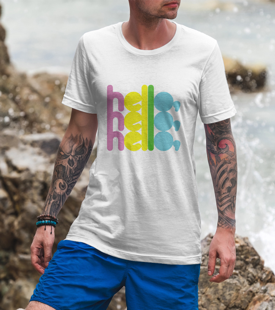 Deafheaven Hello Colorful Pastel Text T-Shirt
