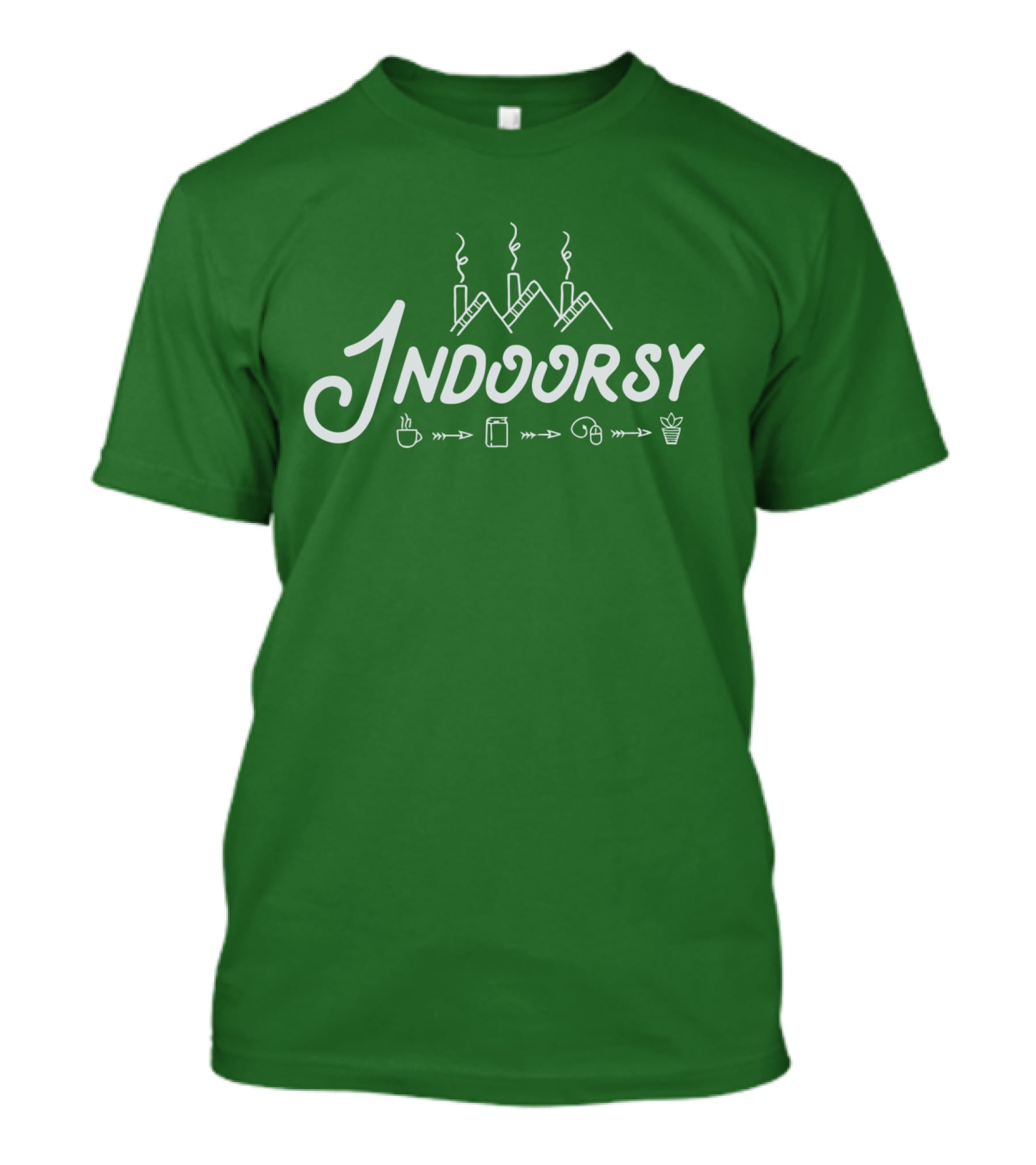 Indoorsy Smoke Coffee Book Music Plant Icons T-Shirt