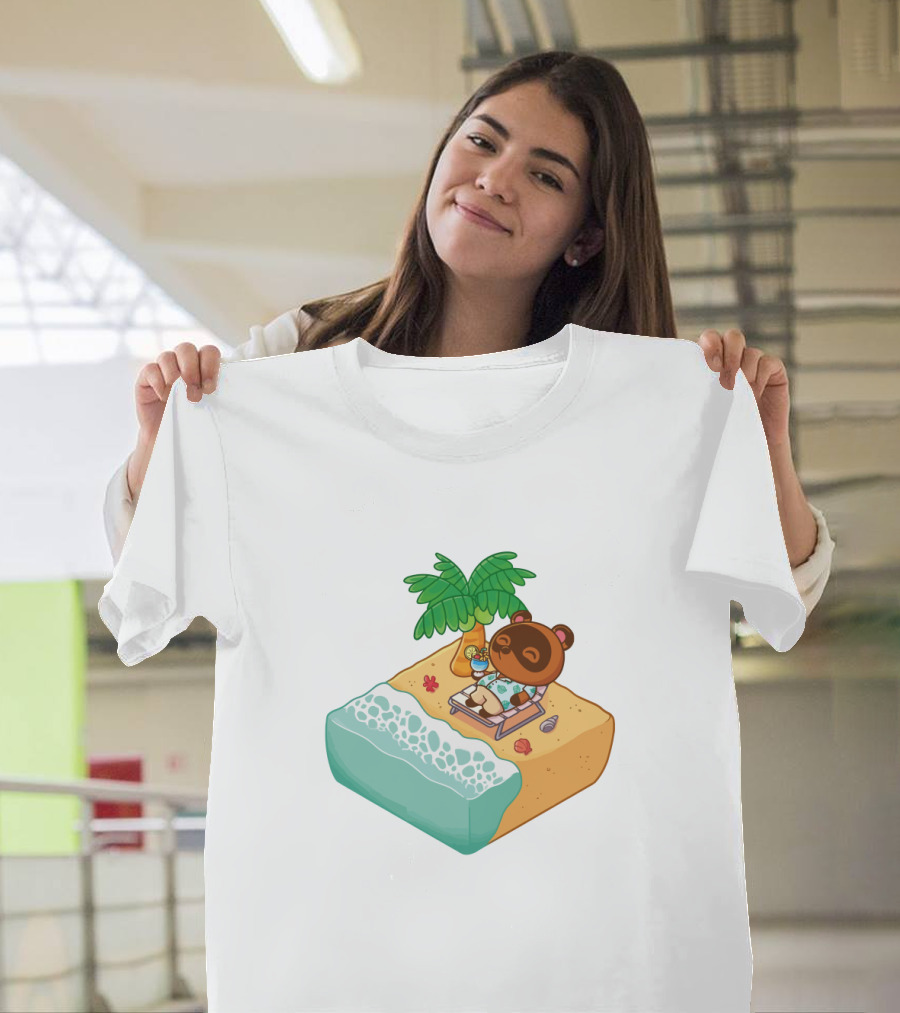 Tom Nook Beach Relaxation Paradise Island Scene T-Shirt