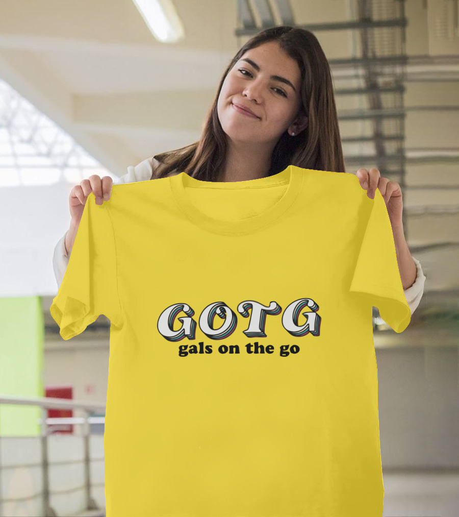 GOTG Gals On The Go Yellow Bold Text Merchandise T-Shirt
