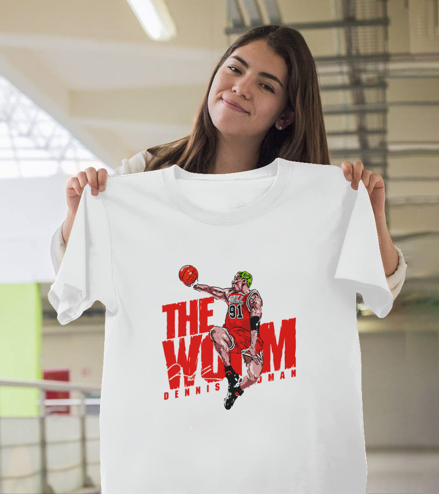 Dennis Rodman The Worm Chicago Bulls 91 Basketball T-Shirt