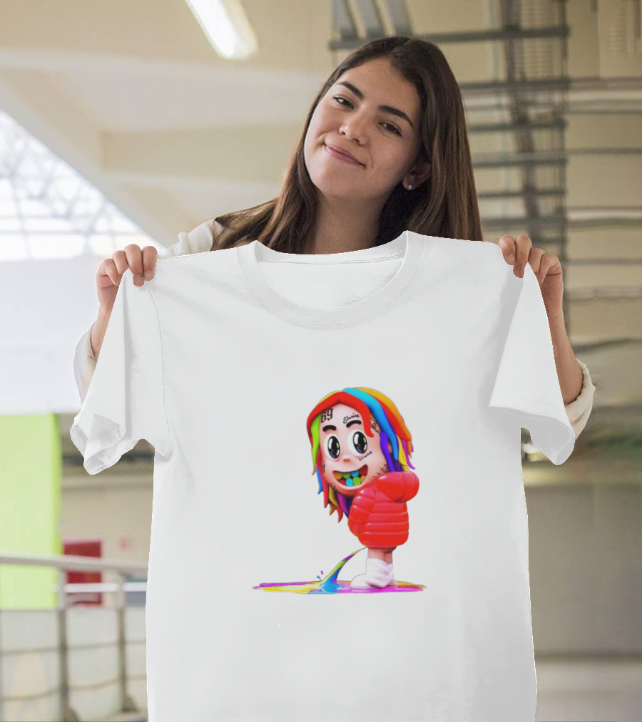 Sixnine Rainbow Hair Cartoon Character Merch T-Shirt