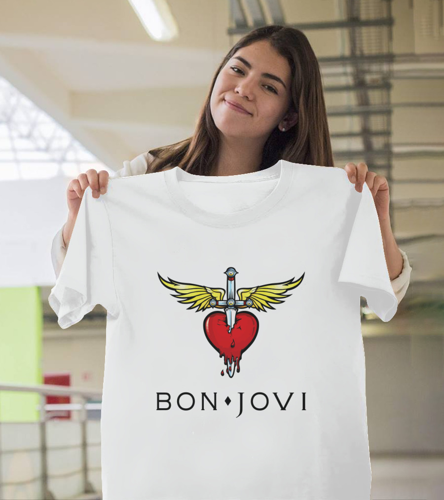I Hate Jon Bovi Bon Jovi Heart And Dagger T-Shirt