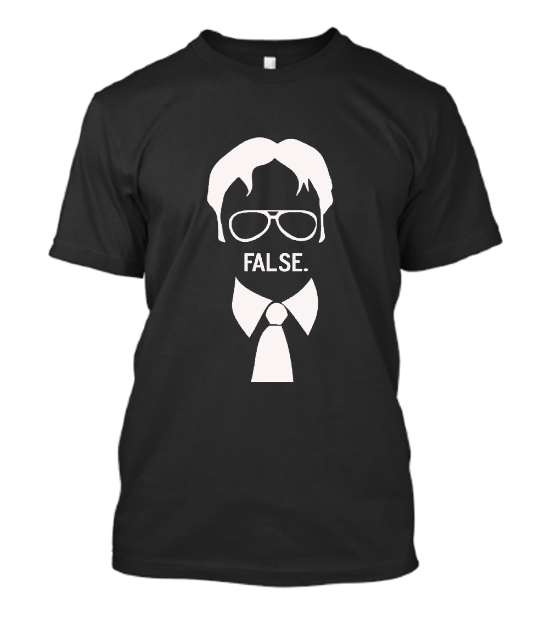 Dwight False Silhouette Icon With Glasses And Tie T-Shirt