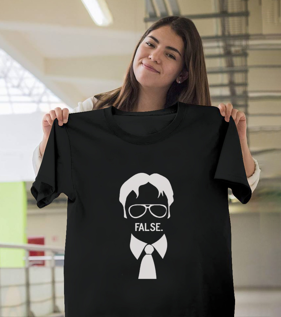 Dwight False Silhouette Icon with Glasses and Tie T-Shirt
