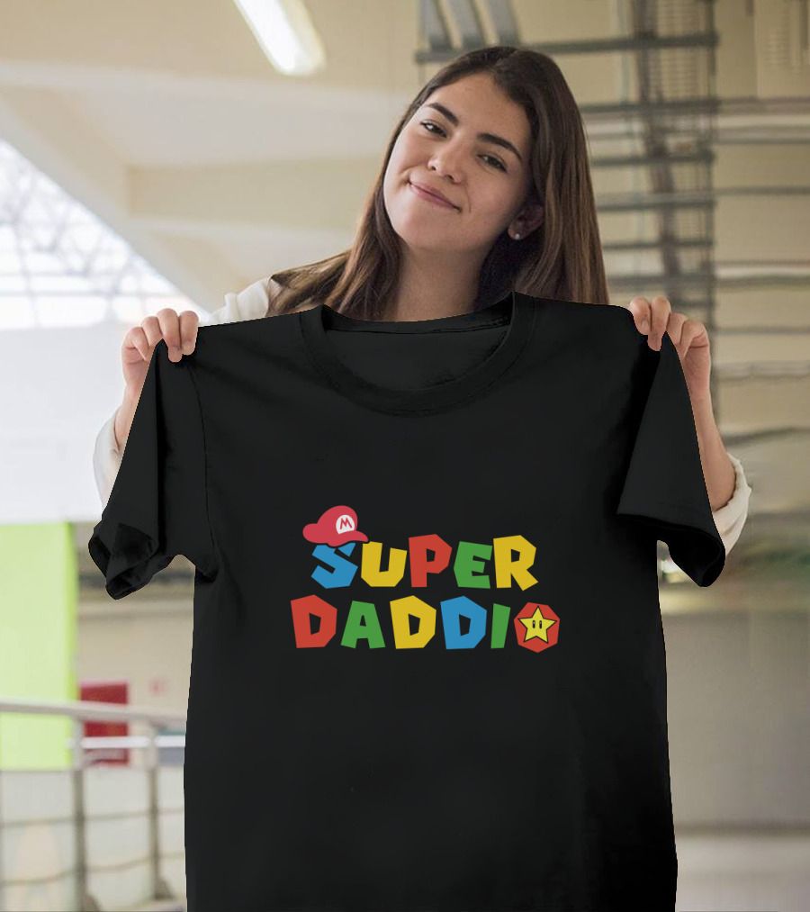 Super Daddio Mario Hat Star Icon T-Shirt