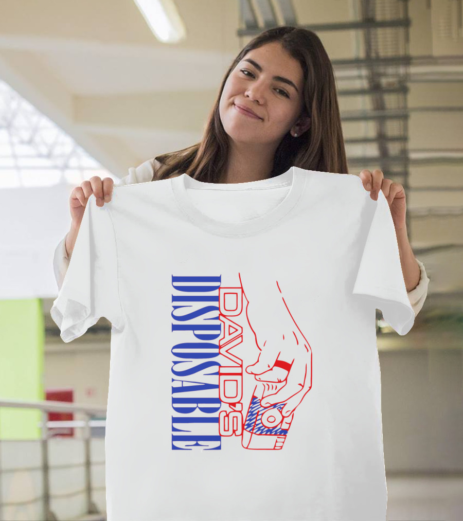 David's Disposable Camera Red and Blue Hand T-Shirt