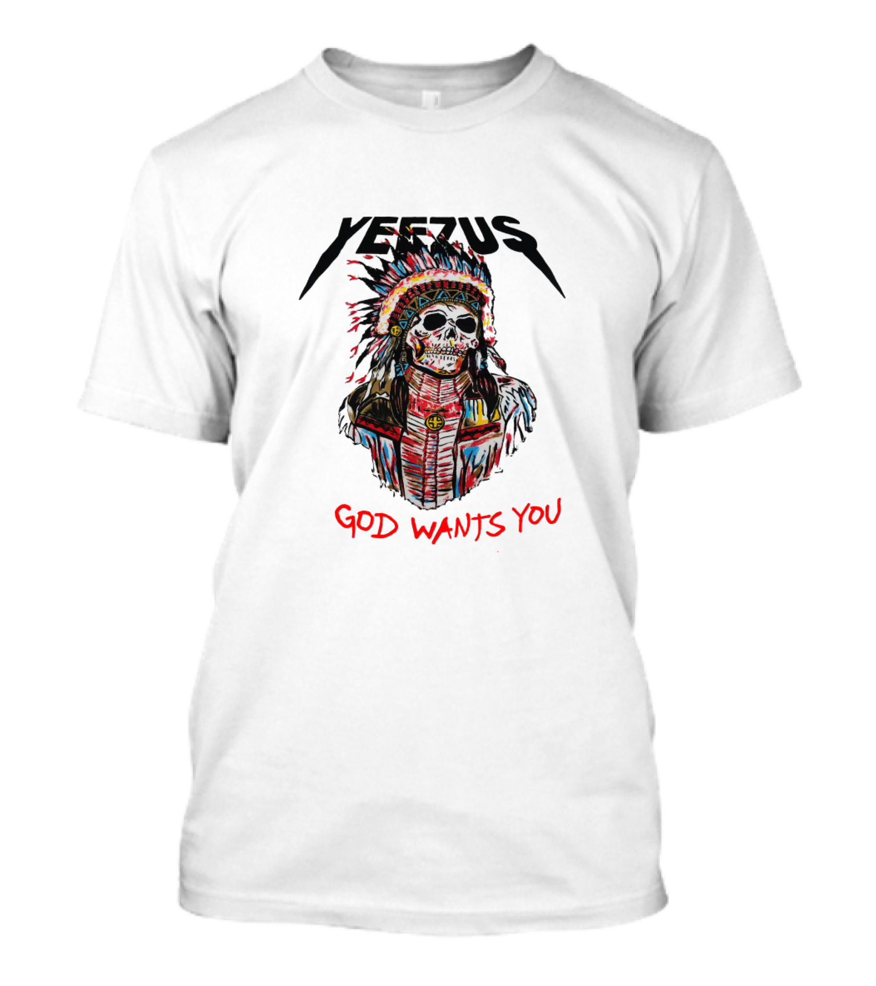 Yeezus God Wants You Skull Headdress T-Shirt