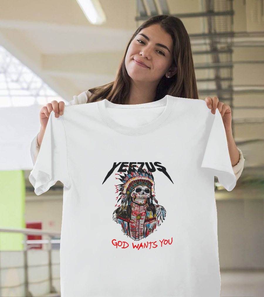 Yeezus God Wants You Skull Headdress T-Shirt