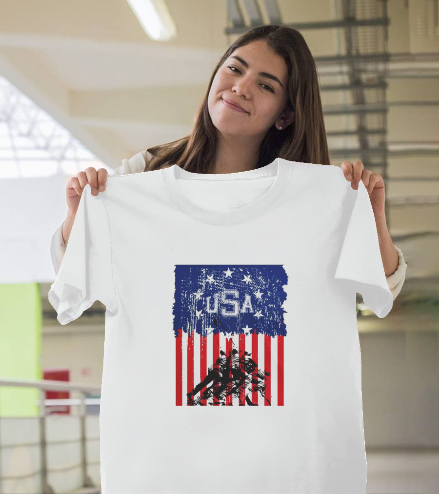 USA Stars And Stripes Iwo Jima Flag T-Shirt