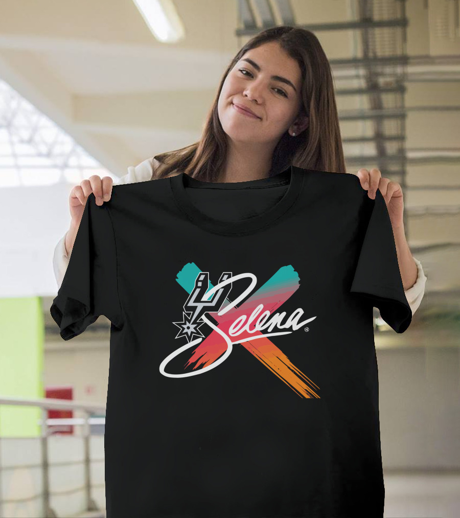 Selena San Antonio Spurs Brush Stroke T-Shirt