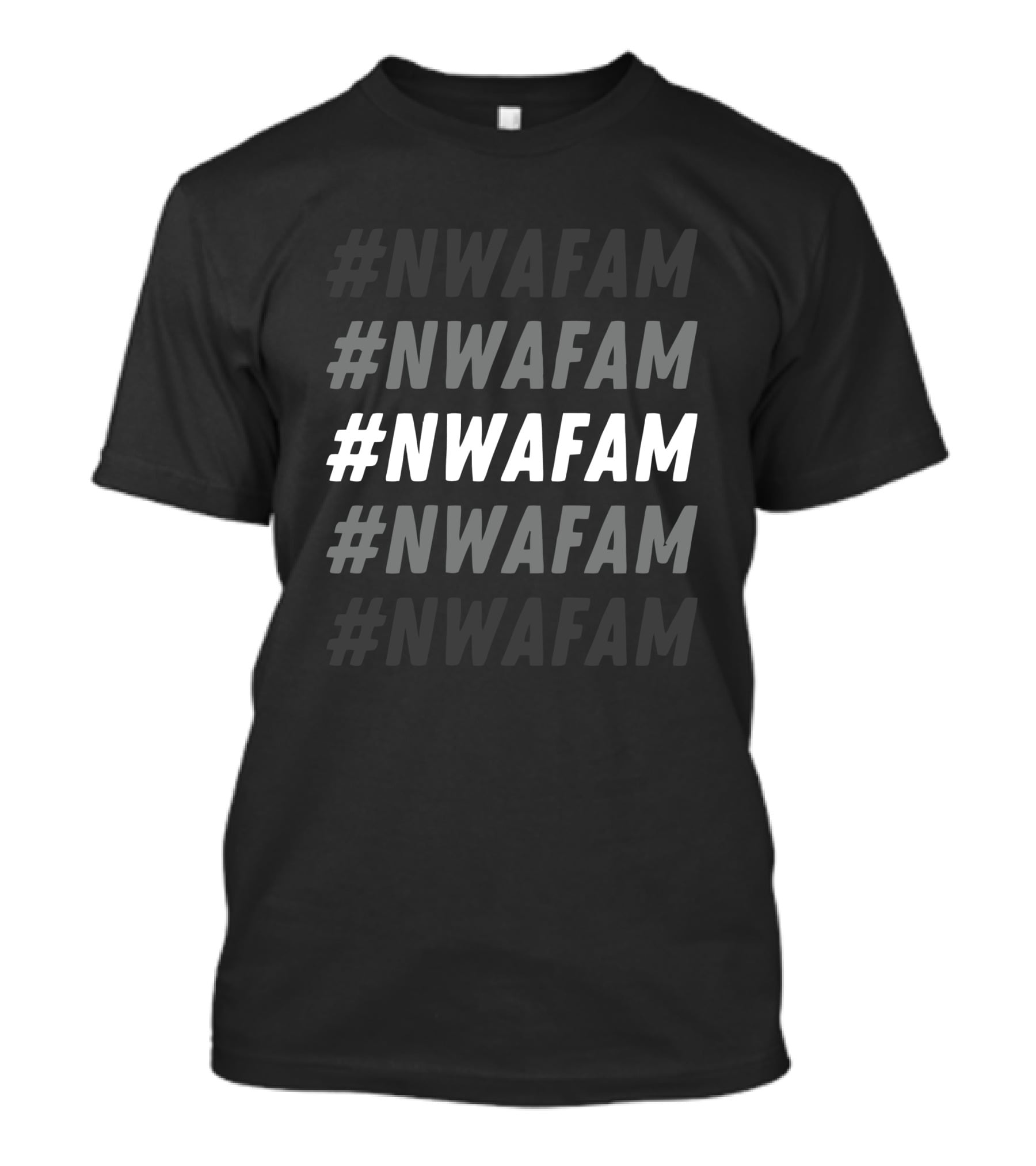 NWAFAM Trending Hashtag Repeated Text T-Shirt